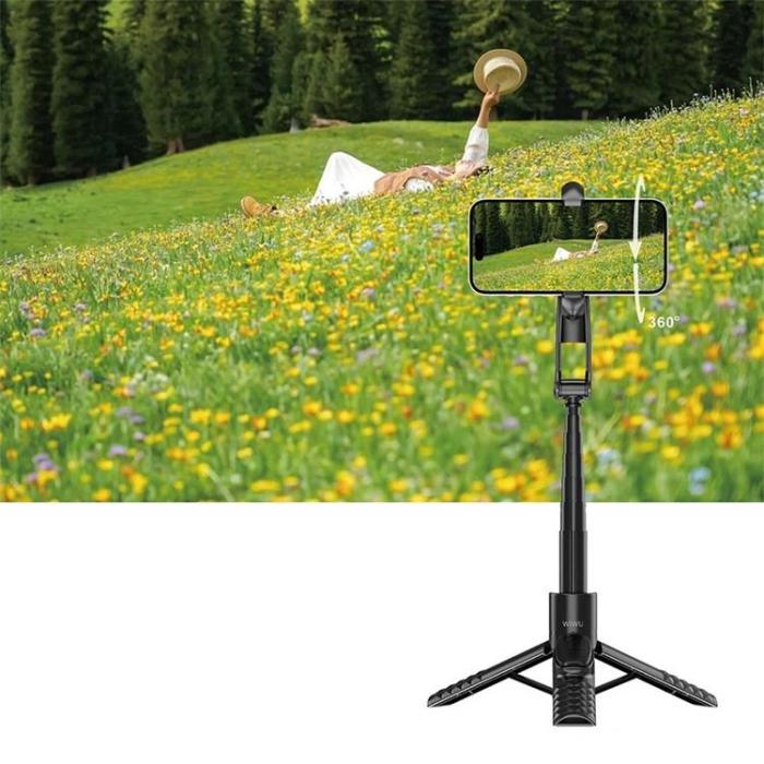 WIWU - WiWU Magnetisk Selfie Stick Bluetooth Fjärrkontroll Wi-SE014 - Svart