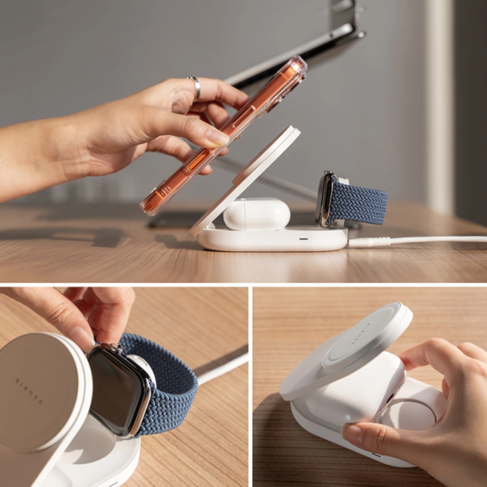 Ringke - Ringke Qi2.2 MagSafe Trådlös Laddare 25W iPhone/Apple Watch/AirPods - Vit