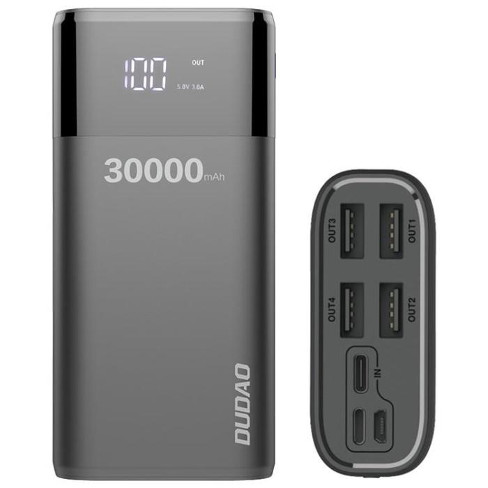 UTGATT1 - Dudao Powerbank 30000mAh 4x USB - Svart