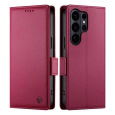 OEM - ABEEL Samsung Galaxy S26 Ultra Pl&aring;nboksfodral Konstl&auml;der - Vinr&ouml;d