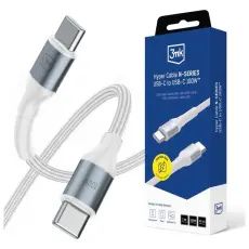 3MK - 3MK USB-C till USB-C 100W kabel 20V/5A 1m N-SERIES Hyper - Vit