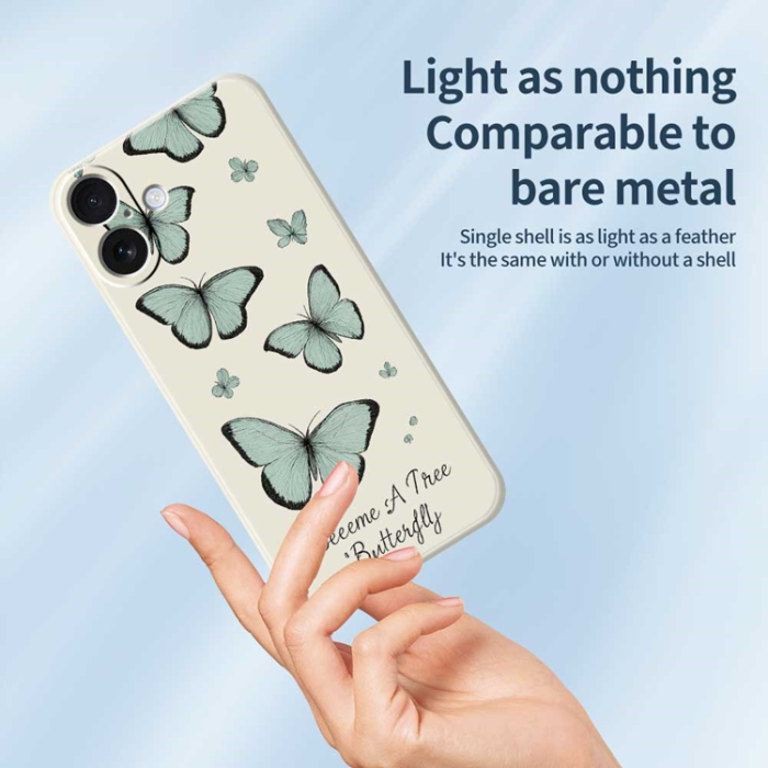 A-One Brand - iPhone 17 Mobilskal Grön Butterfly Pattern TPU - Grön