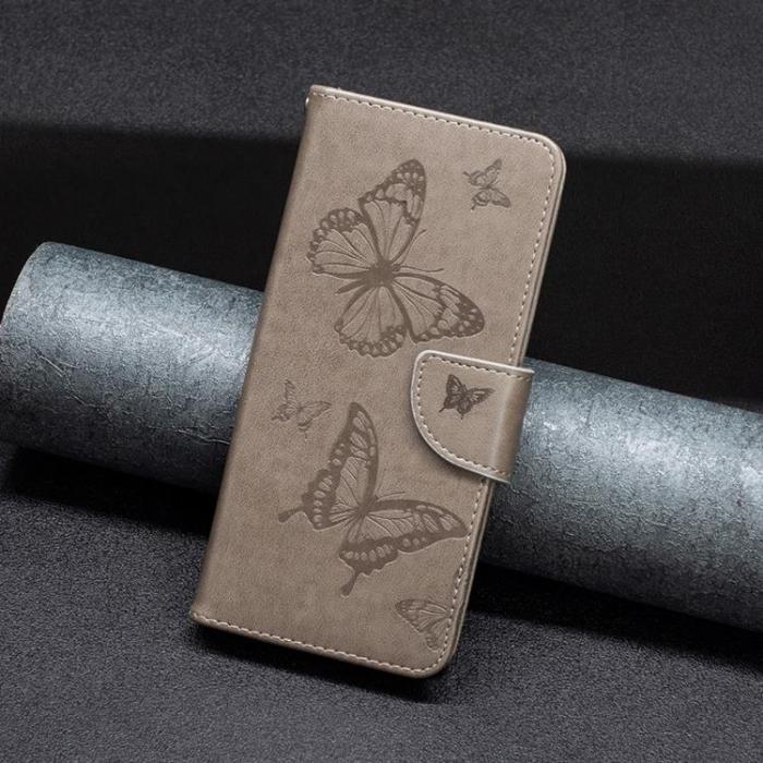 A-One Brand - Butterfly Imprinted Plånboksfodral Xiaomi 12/12X - Grå