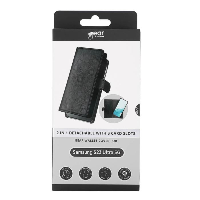 GEAR - GEAR Galaxy S23 Ultra 5G Plånboksfodral 2-i-1 - Svart