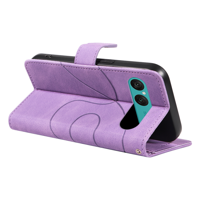 A-One Brand - Sony Xperia 10 VII Plånboksfodral Curved Line Konstläder - Lila