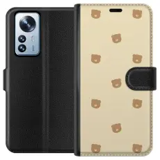 Gustaf - Pl&aring;nboksfodral till Xiaomi 12 Pro med Bj&ouml;rnm&ouml;nster