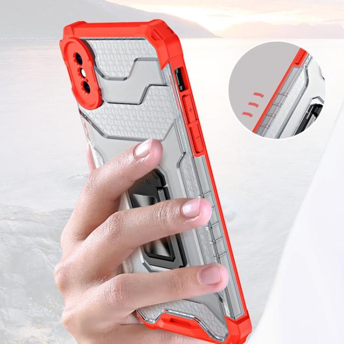 OEM - Crystal Ring Kickstand Skal iPhone XS Max - Röd