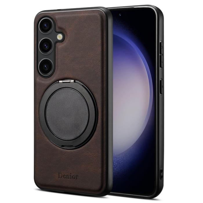 DENIOR - DENIOR A14 Samsung Galaxy S25 Magnetfodral Konstläder - Brun
