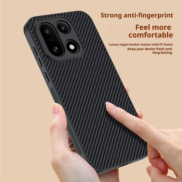 A-One Brand - OnePlus 15 5G Mobilskal Carbon Fiber Texture Läder - Guld
