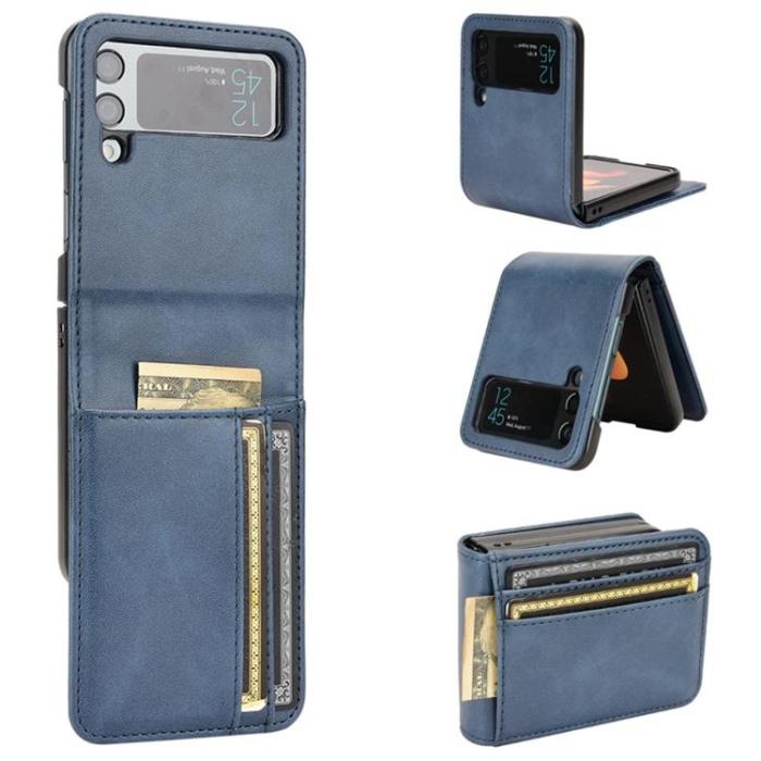 A-One Brand - Galaxy Z Flip 4 Plånboksfodral Portable Folding - Blå