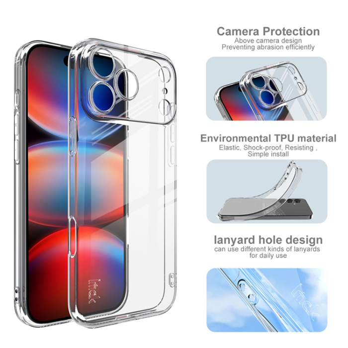 Imak - IMAK iPhone 17 Pro Max Mobilskal Shockproof TPU UX-5 - Clear