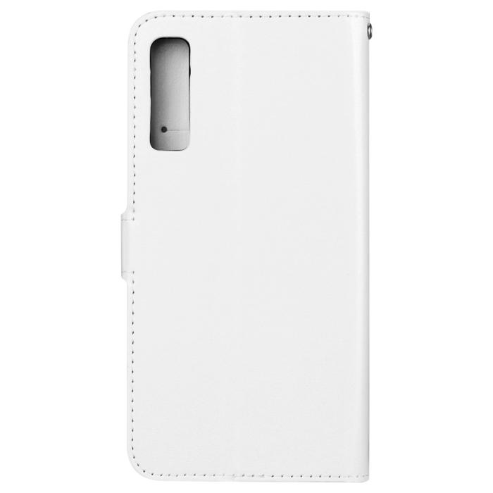 UTGATT4 - Crazy Horse Plånboksfodral för Samsung Galaxy A7 2018 - Vit