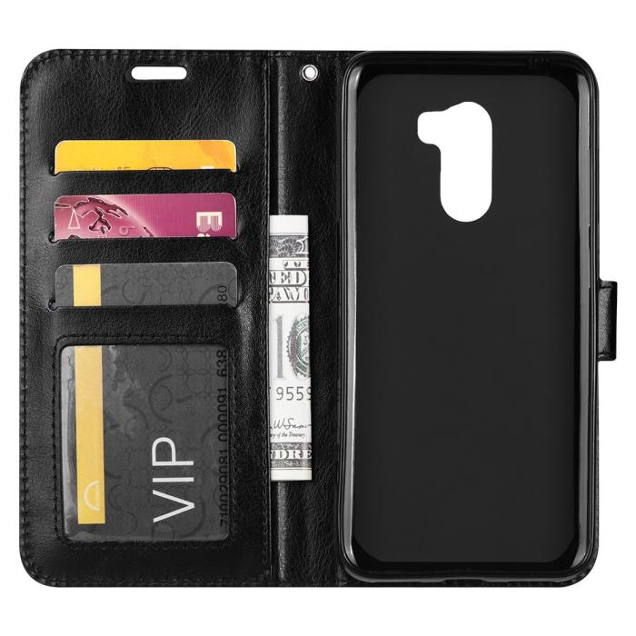 UTGATT4 - Crazy Horse Plånboksfodral för Xiaomi Pocophone F1 (Svart)