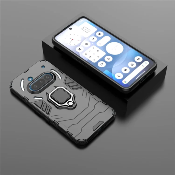 A-One Brand - Nothing Phone (3a) Mobilskal Ringhållare Kickstand - Svart