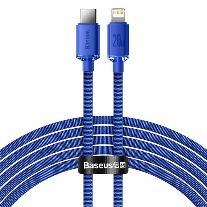 BASEUS - Baseus Crystal USB-C till Lightning kabel 20W 2m - Blå