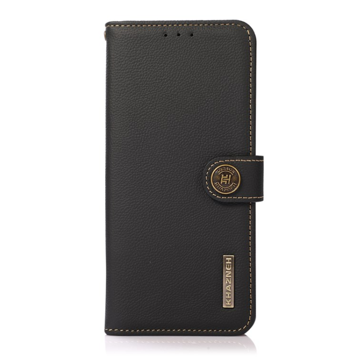 KHAZNEH - KHAZNEH Xiaomi Mi 11 Ultra Plånboksfodral Äkta Läder Kickstand - Svart