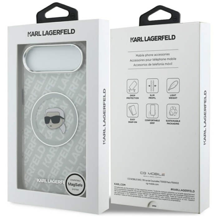 KARL LAGERFELD - Karl Lagerfeld iPhone Air Mobilskal Magsafe Karl Head Logo - Grå
