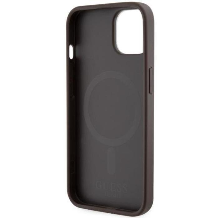 Guess - Guess iPhone 14 Mobilskal MagSafe GCube Stripes - Brun