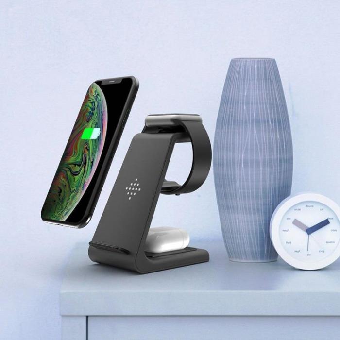 Tech-Protect - Tech-Protect 3-in-1 Trådlös Laddare iPhone, Apple Watch, Airpods - Vit