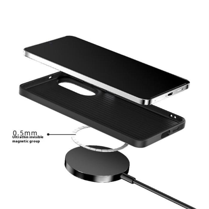 ABEEL - ABEEL Mobilskal till Samsung Galaxy S25 Edge MagSafe Kolfiber Svart/Blå