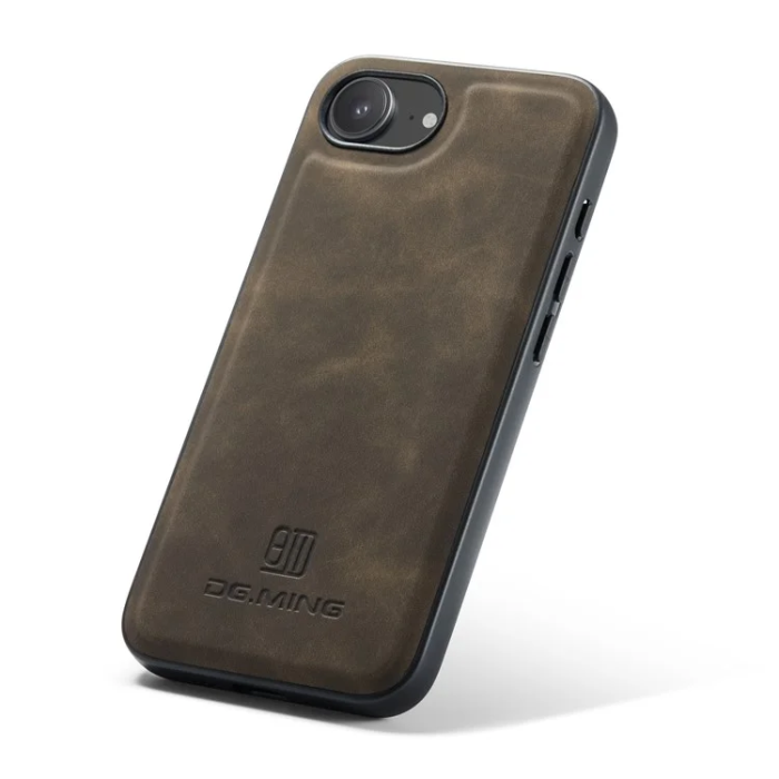DG.MING - DG.MING iPhone 16e Mobilskal Hybrid Läder - Coffee