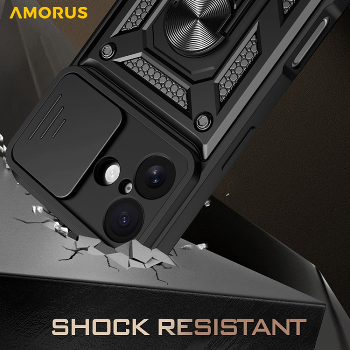 Amorus - AMORUS iPhone 17 Mobilskal Med Kameralinsreglage - Silver