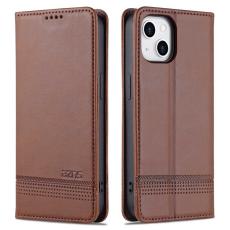 AZNS - AZNS iPhone 14 Plus Pl&aring;nboksfodral Konstl&auml;der - Brun - St&ouml;tt&aring;lig Flip Cover