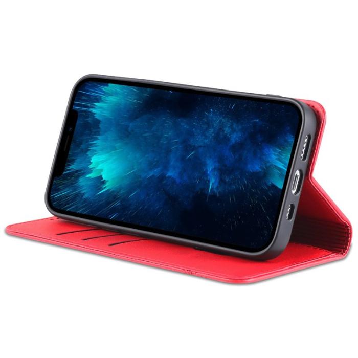 AZNS - AZNS iPhone 14 Plus Plånboksfodral Konstläder - Röd