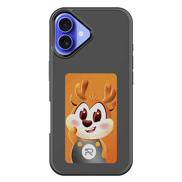 iPhone 16 Mobilskal E Ink 4-Color Display Customized - Svart | 2353 | AlltMobil