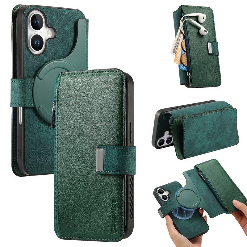 CASENEO MW-02 iPhone 17 Plånboksfodral Konstläder - Grön (Grön) | 2353 | AlltMobil