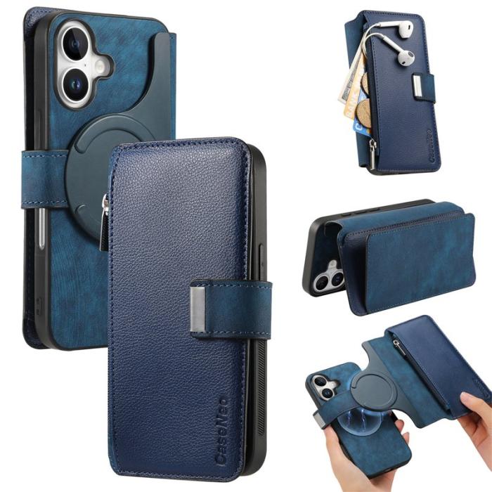 CASENEO - CASENEO MW-02 iPhone 17 Plånboksfodral Detachable Konstläder - Blå