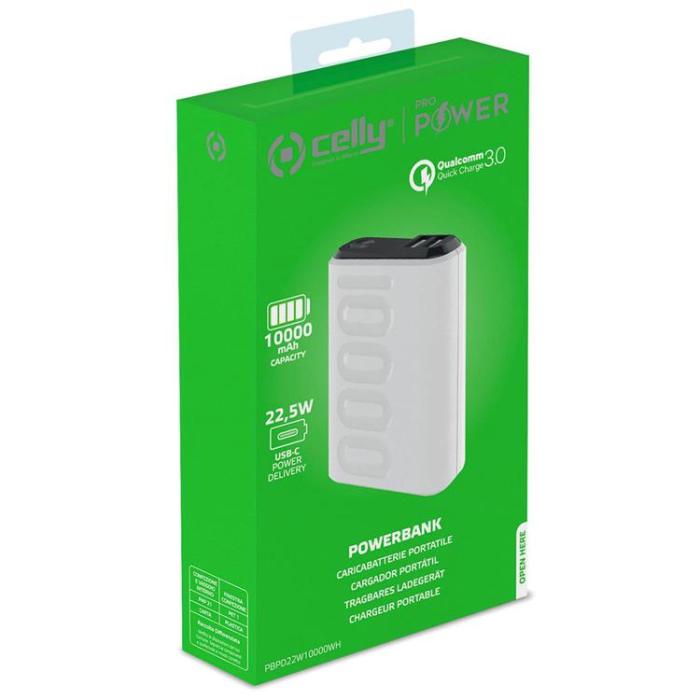 UTGATT5 - Celly PowerBank PD 22,5W 10000 mAh - Vit