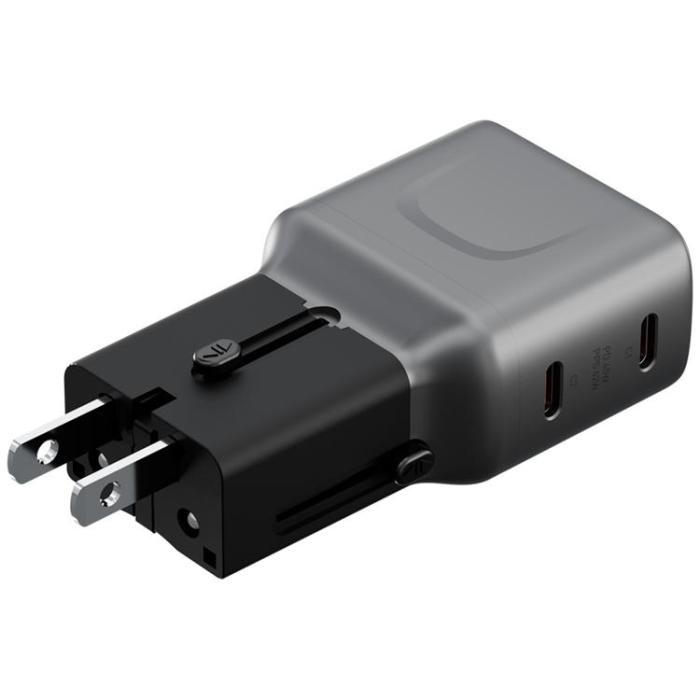 ENERGEA - Energea Snabbladdare 45W 2xUSB-C TravelGo - Grafitsvart
