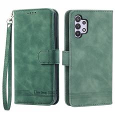 DIERFENG - DIERFENG DF-03 Pl&aring;nboksfodral f&ouml;r Samsung Galaxy A32 5G - Konstl&auml;der - Gr&ouml;n