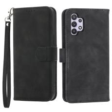 DIERFENG - DIERFENG DF-03 Pl&aring;nboksfodral f&ouml;r Samsung Galaxy A32 5G - Konstl&auml;der - Svart