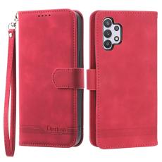 DIERFENG - DIERFENG DF-03 Pl&aring;nboksfodral f&ouml;r Samsung Galaxy A32 5G - R&ouml;d Konstl&auml;der