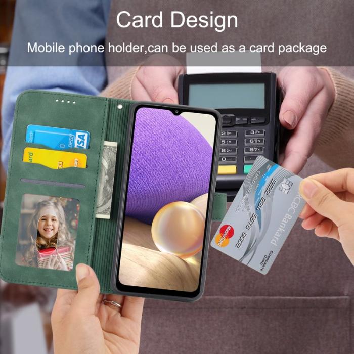 DIERFENG - DIERFENG DF-03 Plånboksfodral för Samsung Galaxy A32 5G - Konstläder - Grön