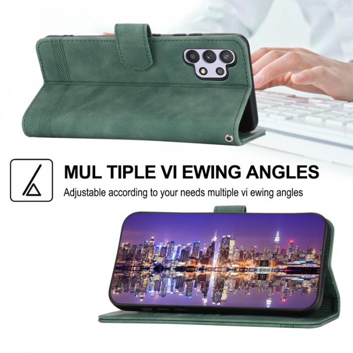 DIERFENG - DIERFENG DF-03 Plånboksfodral för Samsung Galaxy A32 5G - Konstläder - Grön