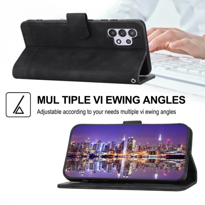 DIERFENG - DIERFENG DF-03 Plånboksfodral för Samsung Galaxy A32 5G - Konstläder - Svart