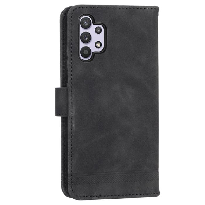 DIERFENG - DIERFENG DF-03 Plånboksfodral för Samsung Galaxy A32 5G - Konstläder - Svart