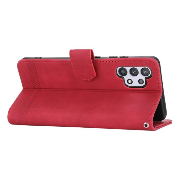 DIERFENG - DIERFENG DF-03 Plånboksfodral för Samsung Galaxy A32 5G - Röd Konstläder