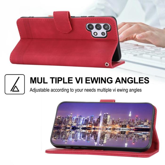 DIERFENG - DIERFENG DF-03 Plånboksfodral för Samsung Galaxy A32 5G - Röd Konstläder
