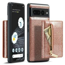DG.MING - DG.MING M3 Series Konstl&auml;der Pl&aring;nboksfodral f&ouml;r Google Pixel 7 Pro 5G Ros&eacute;guld