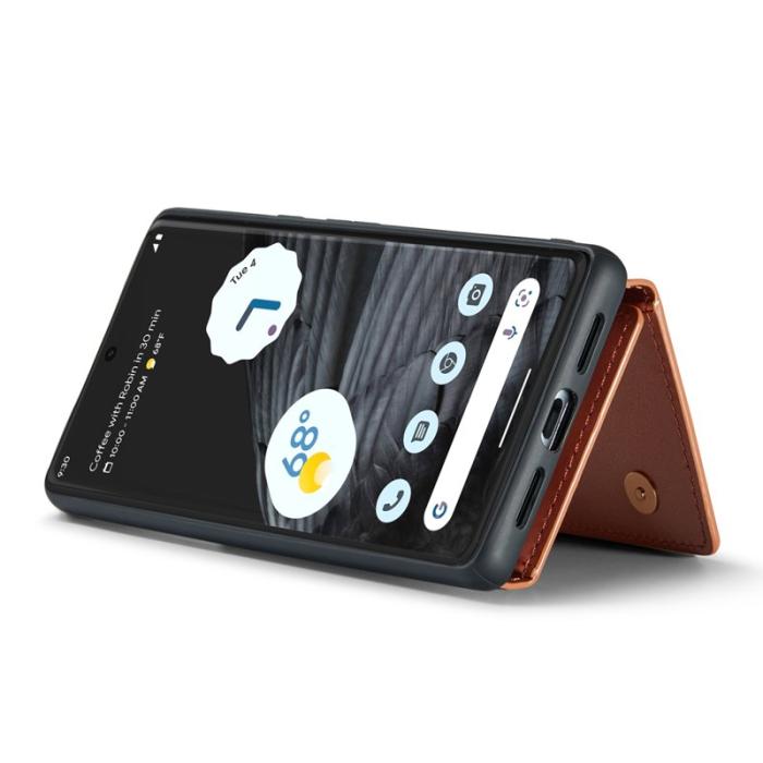 DG.MING - DG.MING M3 Series Konstläder Plånboksfodral för Google Pixel 7 Pro 5G Roséguld
