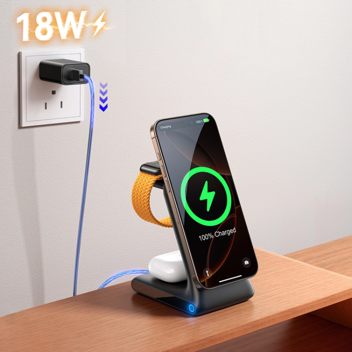 Joyroom - Joyroom MagSafe Trådlös Laddare iPhone, Apple Watch, AirPods
