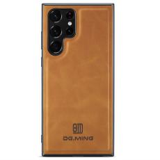 DG.MING - DG.MING Mobilskal till Samsung Galaxy S24 Ultra L&auml;der+PC+TPU Brun