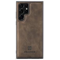 DG.MING - DG.MING Mobilskal till Samsung Galaxy S24 Ultra L&auml;der+PC+TPU Brun