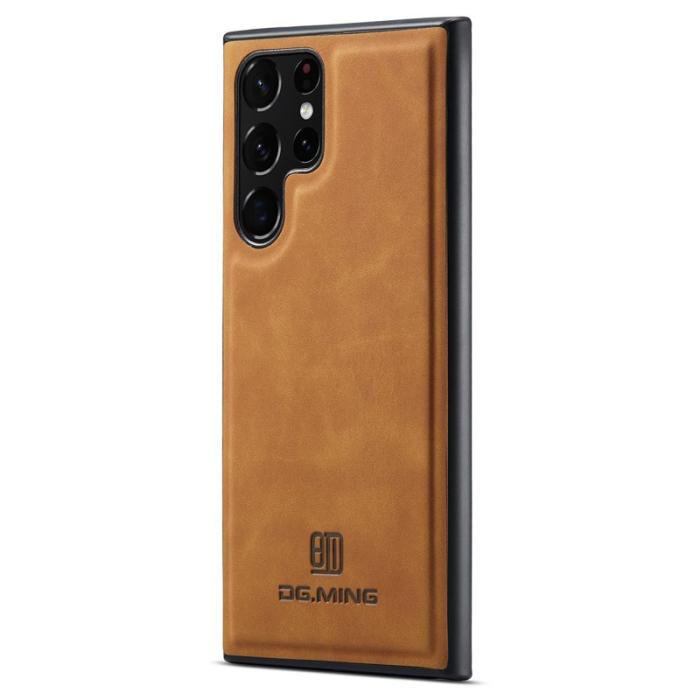 DG.MING - DG.MING Mobilskal till Samsung Galaxy S24 Ultra Läder+PC+TPU Brun