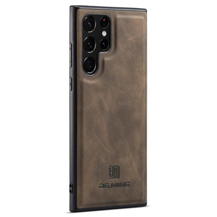 DG.MING - DG.MING Mobilskal till Samsung Galaxy S24 Ultra Läder+PC+TPU Brun