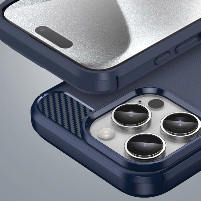 OEM - iPhone 16 Pro Max Mobilskal Silikon Carbon - Blå